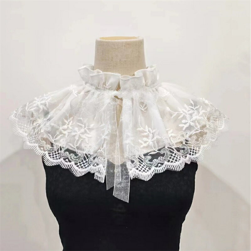 送料無料 つけ襟 レース 刺繍 付け襟​ レディース 襟 フェイク襟 重ね着 ​​ケープ襟​​ ショールカラー ドール エレガント 欧風 レイヤード かわいい​ 上品 コスプレ 女の子 女性 JK OL 首元 フェミニン 小物 コーデ 大人 襟元 春 夏 秋 冬 ​​映え 楽天海外通販