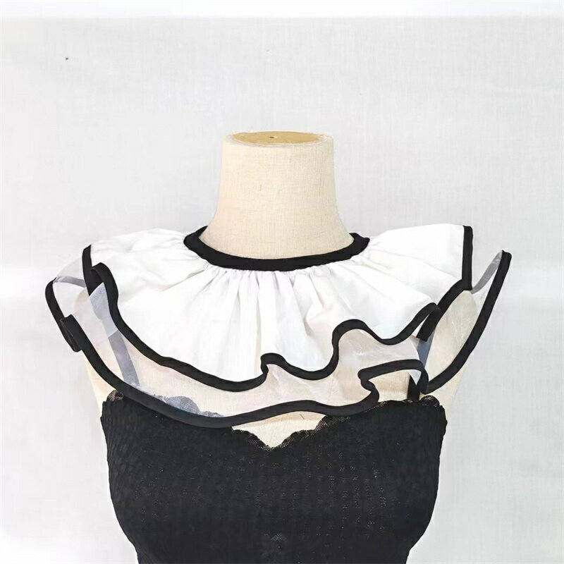 送料無料 つけ襟 ダブルフリル 付け襟​ レディース 襟 フェイク襟 重ね着 ​​ラフカラー​​ ショールカラー ドール エレガント 欧風 レイヤード かわいい​ 上品 コスプレ 女の子 女性 JK OL 首元 フェミニン 小物 コーデ 大人 襟元 春 夏 秋 冬 ​​映え 楽天海外通販