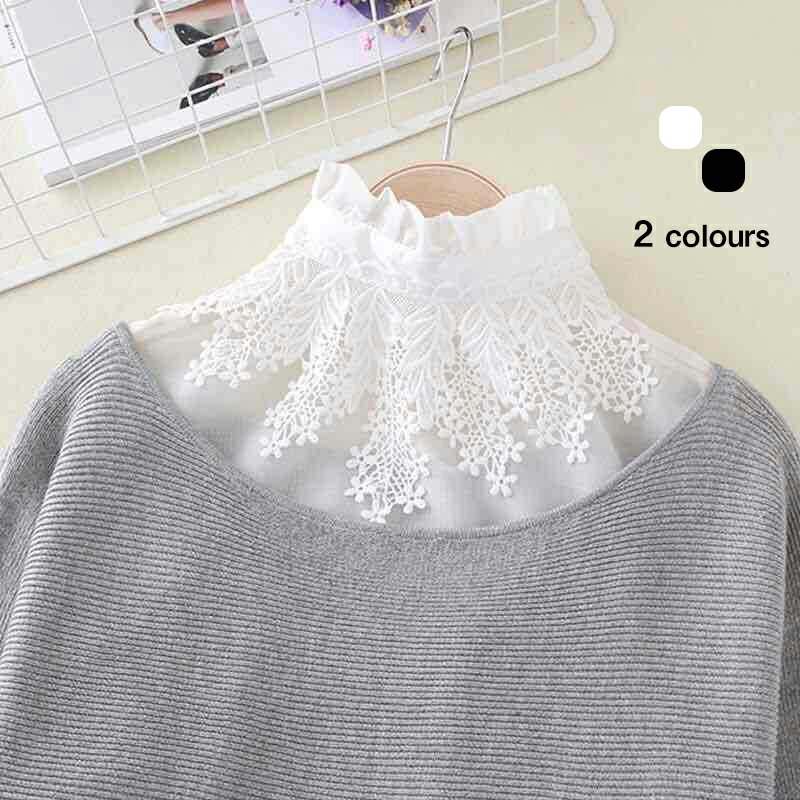 送料無料 つけ襟 レディース レース 付け襟 重ね着風 おしゃれ レースつけ襟 ホワイト ブラック ブラウス シャツ ファッション小物 20代30代40代50代 個性的 普段着 入園式 入学式 卒業式 楽天海外通販