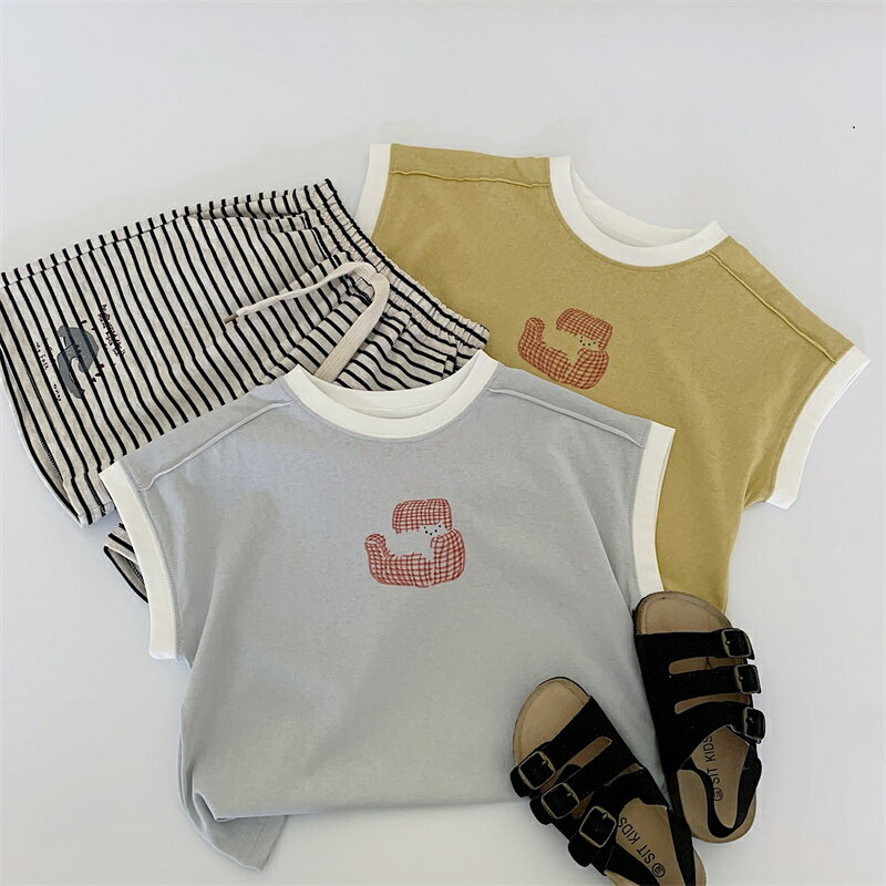 送料無料 Tシャツ 男の子 女の子 半袖 シャツ タンクシャツ タンクトップ 綿 子供服 夏服 動物 トップ..