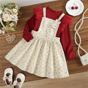 送料無料 子供服 セットアップ サスペンダー付きスカート ジャンバースカート セーター サロペットスカート 子供服 キッズ 女の子 コットン100% 綿 花柄 かわいい 肩紐 春 秋 冬 ワンピース 90~130cm カジュアル 通園 通学 ルームウェア 学校用 普段着 楽天海外通販