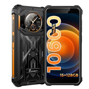 FOSSiBOT F101PRO Android13 SIMフリー スマホ 本体 15(8+7)GB RAM + 256GB ROM Helio G99 オクタコアプロセッサ 3Wキャンプライト10600mAh 大容量バッテリー 5.45インチ FHD + 大画面 24MP リアカメラ タフネススマホ 4GデュアルSIM 顔認識 指紋認識 GPS OTG NFC