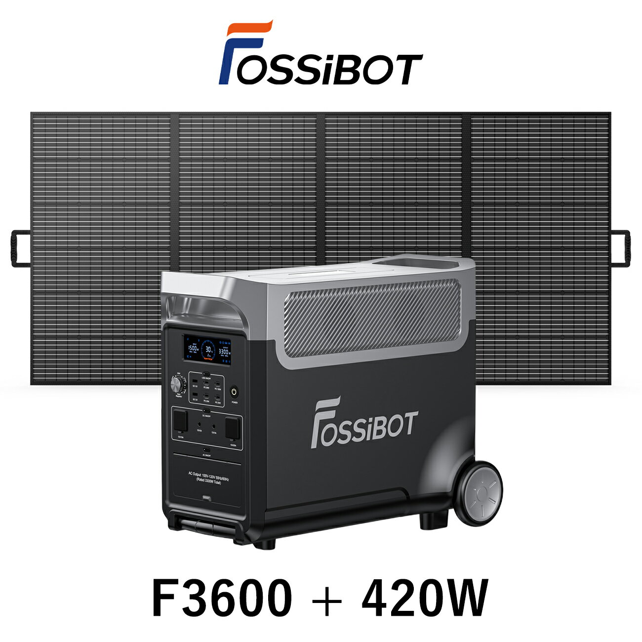 【OUTDOOR DAY限定クーポンで289 980円 2点セット】楽天1位 FOSSiBOT ポータブル電源 リン酸鉄 420Wソーラーパネルセット 超大容量 3868W 3840Wh 高出力 正弦波 50/60Hz ソーラーパネル ポータ…