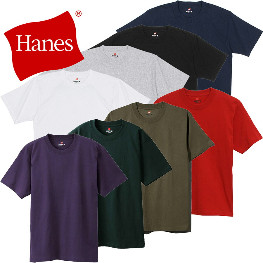 إ ӡե Ⱦµ T H5180 롼ͥå BEEFY-T Hanes Ⱦµ t إӡ   ǥ ˥å T åȥ ե ץ쥼