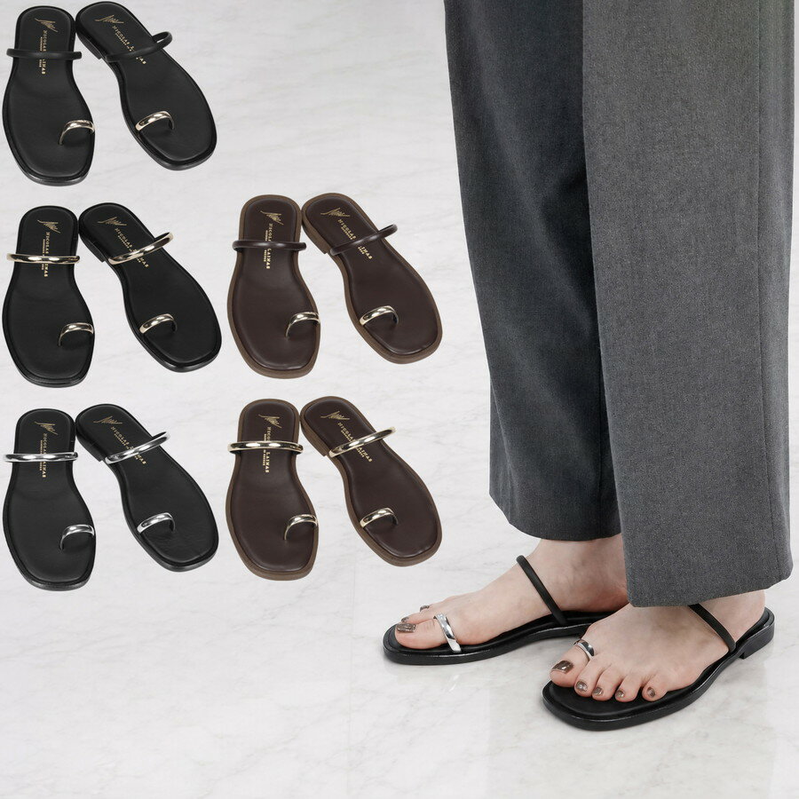 Rakuten - ニコラスライナス レディース サンダル メタリック フラット Nicolas Lainas Sandals Metallic C13LT メタルパーツ フラットサンダル