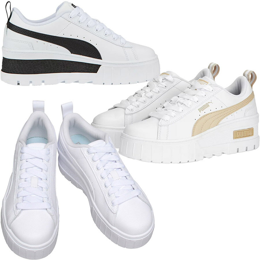 ס ˡ ᥤ å  Puma Mayze Wedge ǥ 386273 386273_01 Puma White-Puma Black 386273_04 Puma White å  쥽