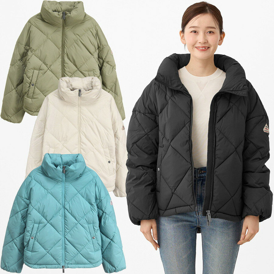 ピレネックス レディース ダウンジャケット アデル Adele HWY009 Pyrenex ダウン ジャケット ブルゾン スタンドカラー ブラック カーキ アイボリー ライトブルー