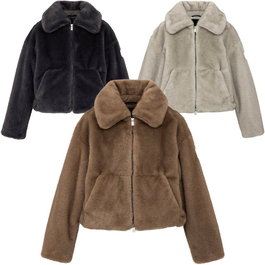タトラス ゴマ ボア ブルゾン Goma Lcka0669030528 Tatras エコファー ジャケット シャツカラー フェイクファー ファージャケット ショート丈 レディース