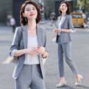 【送料無料】セットアップ レディース パンツドレス 上下セット パンツ スーツ トップス ジャケット テーラードジャケット 七分袖 テーパードパンツ 卒業式 入...