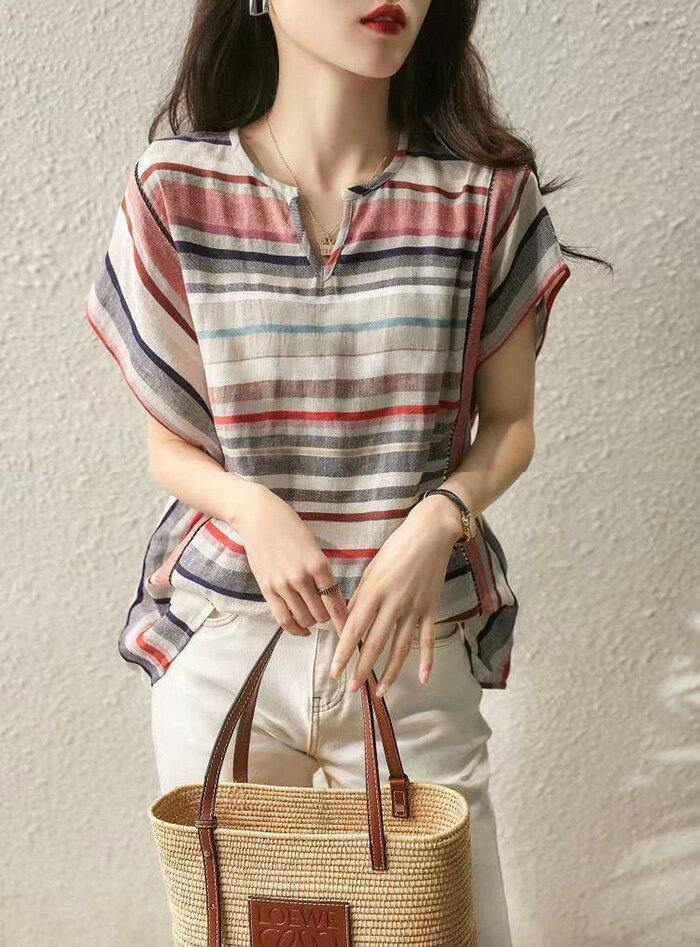 プルオーバー ブラウス レディース 半袖 夏 トップス スキッパーシャツ リネンシャツ シャツ 綿麻 レディースファッション 20代 30代 40代 可愛い オフィスカジュアル きれいめ ゆったり リラックス ナチュラル 楽ちん 体型カバー