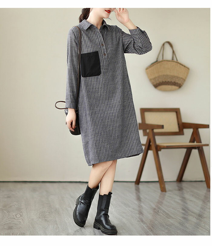 【送料無料】シャツワンピース 長袖 レディース チュニック 大きいサイズ ゆったり 体型カバー ワンピース 膝丈 夏 半袖 シャツワンピ ストライプ シャツワンピース ロングシャツ Aライン 体型カバー 着痩せ 大きいサイズ ストライプ おしゃれ