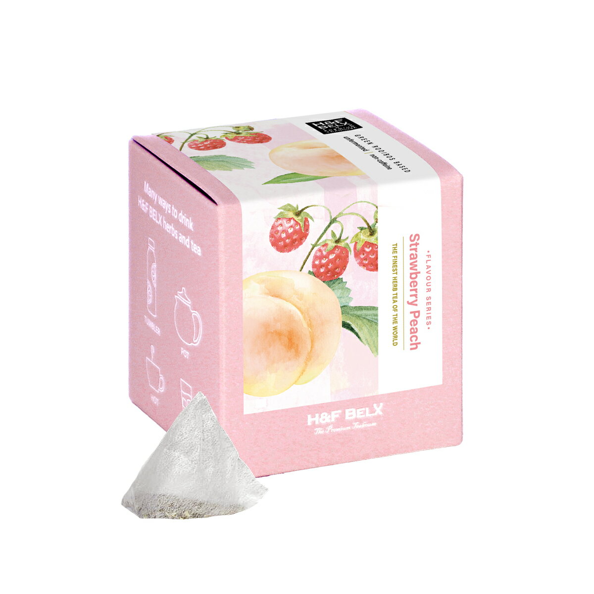 ［CUBE］ストロベリーピーチルイボスティー 2.0g×20包大容量 水出し ルイボスティー ルイボス茶 フレーバーティー ハーブティー 茶葉 ティーバッグ お茶 ノンカフェイン H&F BELX エイチアンドエフ ベルクス