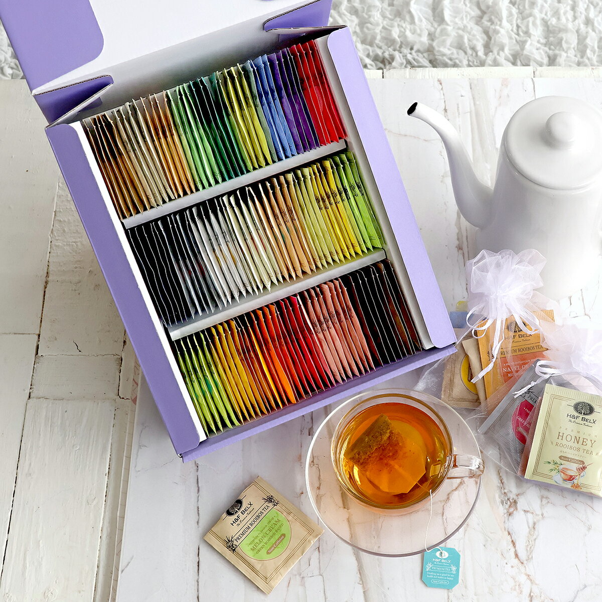 ルイボスティー111包アソート(1.5g×111包)ルイボスティー ルイボス茶 お茶 ティーバッグ 個装 個包装 タグ付き ギフト ラッピング プレゼント お中元 お試し 紅茶 結婚祝い 出産祝い おしゃれ ノンカフェイン H&F BELX エイチアンドエフベルクス