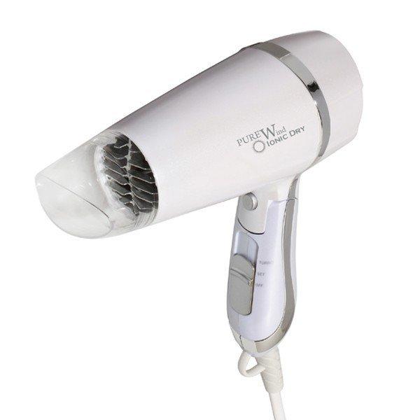 【速乾でツヤ髪になる】ピュアウィンド イオン ドライヤー PLD-1500 マイナスイオン 1200W ハイパワー 折りたたみ マイナスイオン 白 ホワイト 黒...