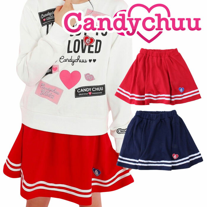 Candychuu（キャンディチュウ） 2本ライン スカート（インパンツつき）　子供/キッズ/女の子/女子小学生のサムネイル