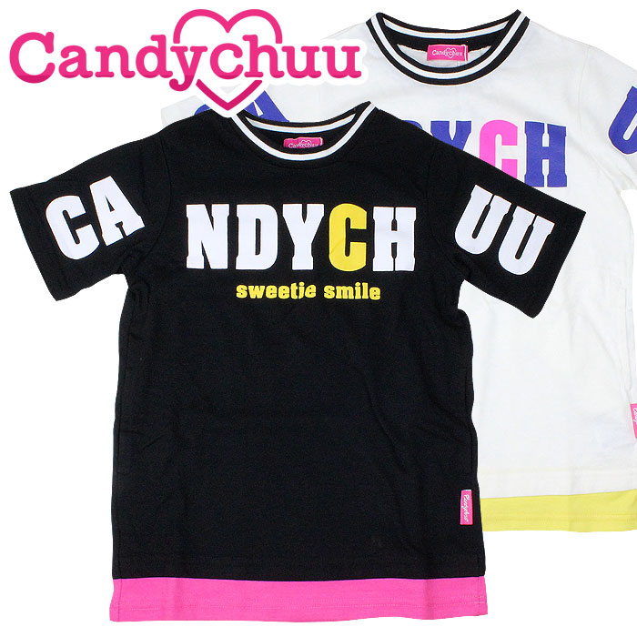 Rakuten - Candychuu（キャンディチュウ） ビッグロゴ半袖チュニック　子供/キッズ/女の子/女子小学生/トップス/ワンピース
