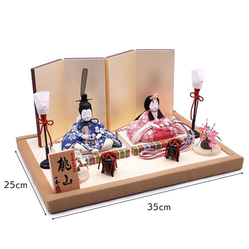 【楽天出店24周年 感謝価格！】一秀作 江戸木目込 桃山雛 S-10 親王飾り　雛人形/ひな人形/雛祭り/おひなさま/節句/コンパクト/かわいい