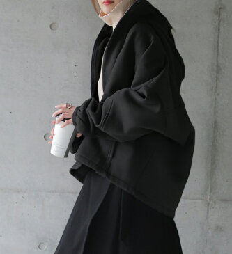 【あす楽】 「脱、重量アウター」新アウターパーカー。 アウター レディース パーカー コート 裏起毛 トップス トレーナー スウェット ジャケット ジップアップ フーディー 小顔 ドロップショルダー 大きいサイズ 黒 グレー ブラウン 夏 春 HUG.U