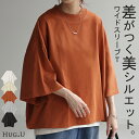 Tシャツ オーバーサイズ 綿100 トップス 二の腕カバー 【即納】 ワイドスリーブ レディース ドルマン ティーシャツ 変形 ビッグ プラスサイズ 半袖 おし...