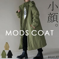 「 超本命 ミリタリー 」 【即納】 アウター レディース ミリタリーコート 中綿 コート 暖か ダウン フェイクダウン モッズコートスタンドカラー フード ロングコート ロング 大きいサイズ 体型カバー ハイネック スタンドネック カーキ 黒 秋 冬 HUG.U