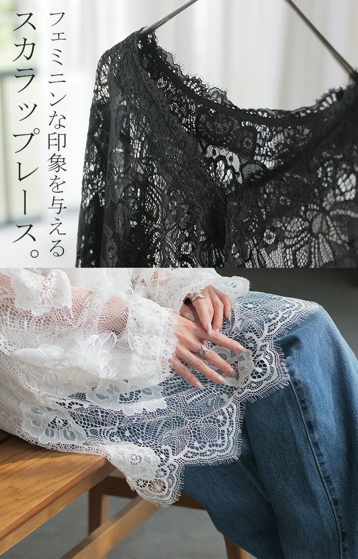 Tシャツ レース シアー レディース トップス...の紹介画像3
