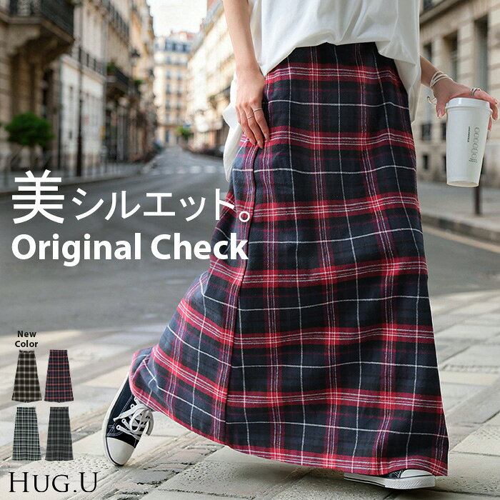 楽天市場】赤 チェック スカート（カラーレッド）の通販