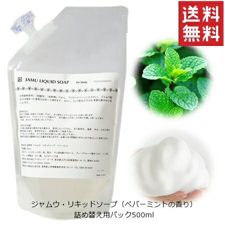 【送料無料 詰替え500ml 3か月分】デリケートゾーンケア｜ジャムウ リキッドソープ 詰替えパック500ml（爽快ペパーミントの香り）ジャムウソープ｜デリケートゾーンの匂い かゆみ 黒ずみ｜女子専用｜ph ケア｜泡タイプ【弱酸性 低刺激 陰部 清拭 石鹸 ソープ 洗浄 】