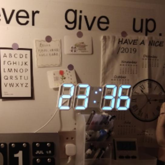 LED デジタル時計 ｜温度計 置き時計 壁掛け 説明書付き LED 3D 韓国 置き型 目覚まし 光る 時計 イン..