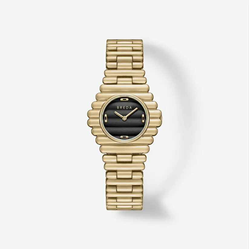 【お買い物マラソン|P5倍対象】正規品 BREDA ブレダ 腕時計 レディース メンズ CODA コーダ ブラック ゴールド ステンレスベルト 1756c