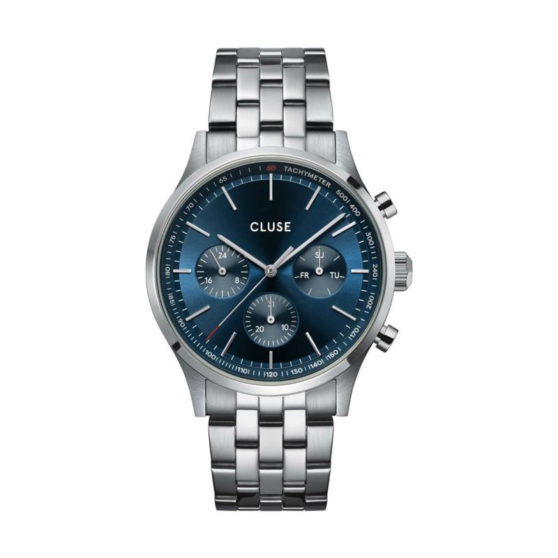正規品 CLUSE クルース 腕時計 メンズ Antheor Multifunction アンセオール マルチファンクション ブルー シルバー ステンレスベルト cw21003