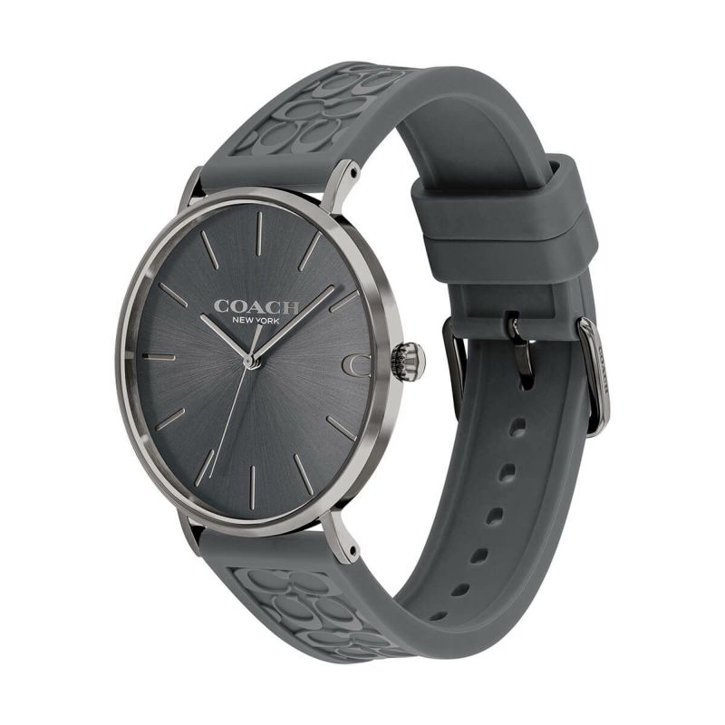 正規品 COACH コーチ 腕時計 メンズ CHARLES チャールズ グレー シリコン ラバーベルト 14602635