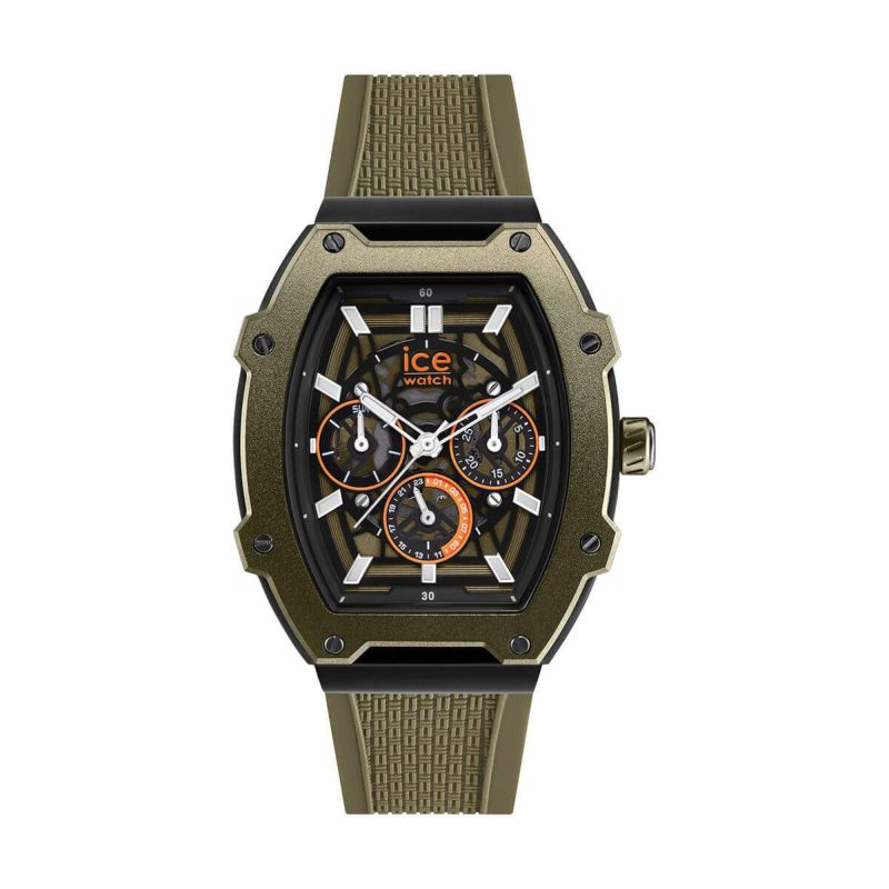正規品 ICE-WATCH アイスウォッチ 腕時計 防水 メンズ ICE boliday ボリデー カーキブラックスケル スチール シリコンラバーベルト M（ミディアム）024369