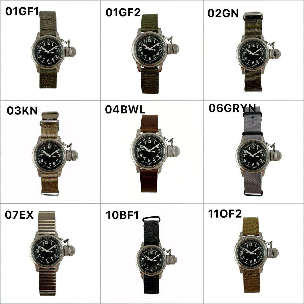 M.R.M.W. モントルロロイミリタリーウォッチ 選べる9タイプ 腕時計 メンズ レディース Buships watch ブシップウォッチ エルジンバージョン 530027