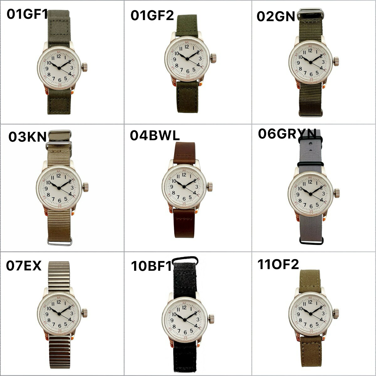 M.R.M.W. モントルロロイミリタリーウォッチ TYPE A-11 12H ホワイト 白文字盤 メンズ レディース 腕時計 選べるベルト9タイプ 12-11w