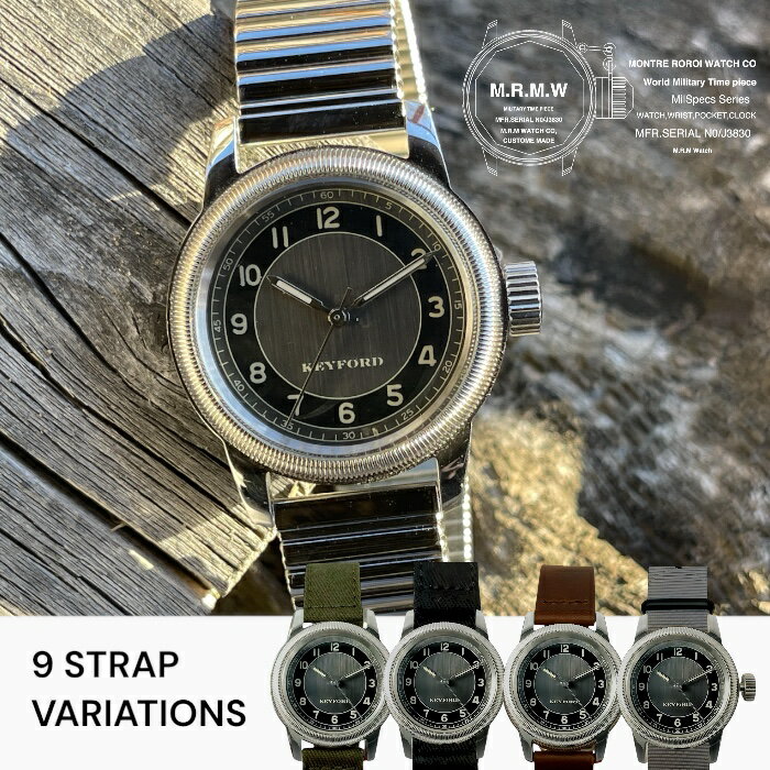 〈選べる9タイプ〉M.R.M.W.×KEYFORD モントルロロイミリタリーウォッチ 腕時計 メンズ レディース Tuxedo dial タキシードダイヤル グレー Txd-gray