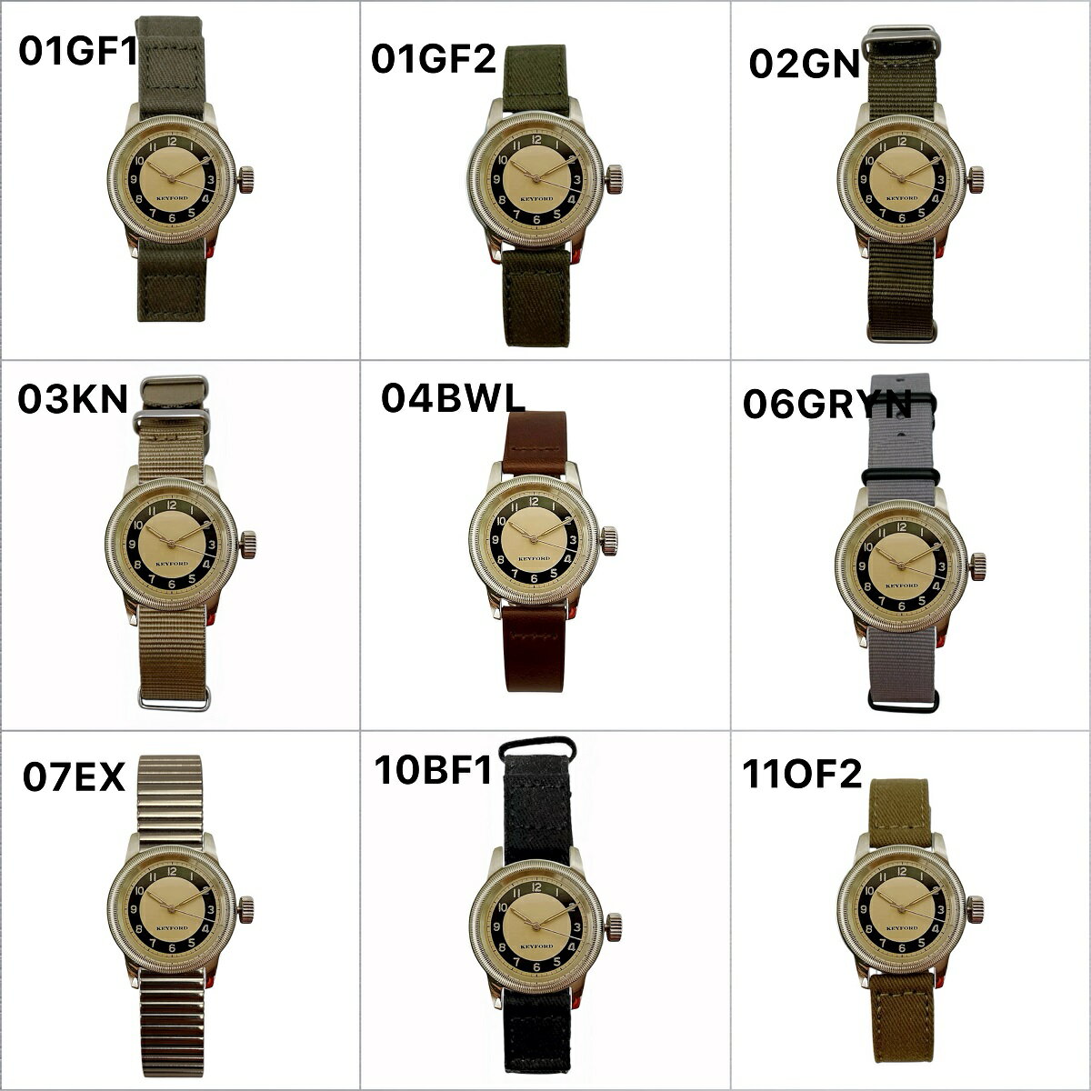 M.R.M.W.×KEYFORD モントルロロイミリタリーウォッチ 選べる9タイプ 腕時計 メンズ レディースTuxedo dial タキシードダイヤル コッパー Txd-copp