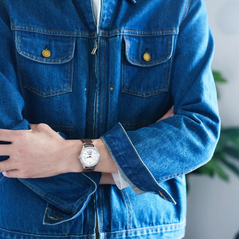 正規品 TACS タックス 機械式腕時計 メンズ TIME RULER タイムルーラー シルバー ホワイト ブラウンレザーベルト 自動巻き TS2204A