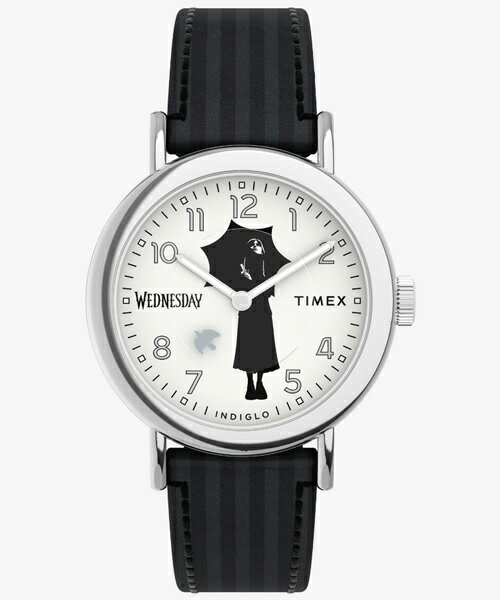 【月末限定P5倍】正規品 TIMEX タイメックス 腕時計 メンズ レディース Timex x Wednesday Weekender NETFLIXドラマ ウェンズデー コラボ レザーベルト tx-tw2y19400