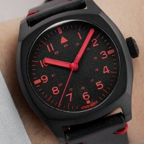 正規品 UNDONE アンダーン 腕時計 メンズ レディース 機械式 Terra テラ レッドエディション／ブラック レザーベルト 自動巻き TRA-RED-BLK