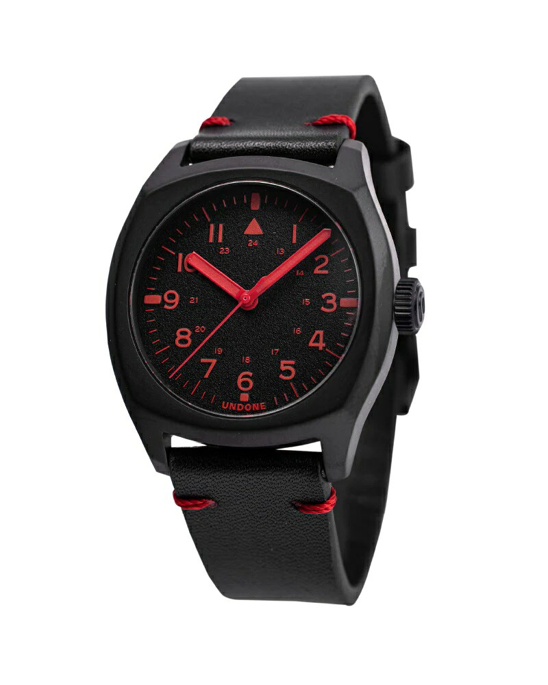 正規品 UNDONE アンダーン 腕時計 メンズ レディース 機械式 Terra テラ レッドエディション／ブラック レザーベルト 自動巻き TRA-RED-BLK