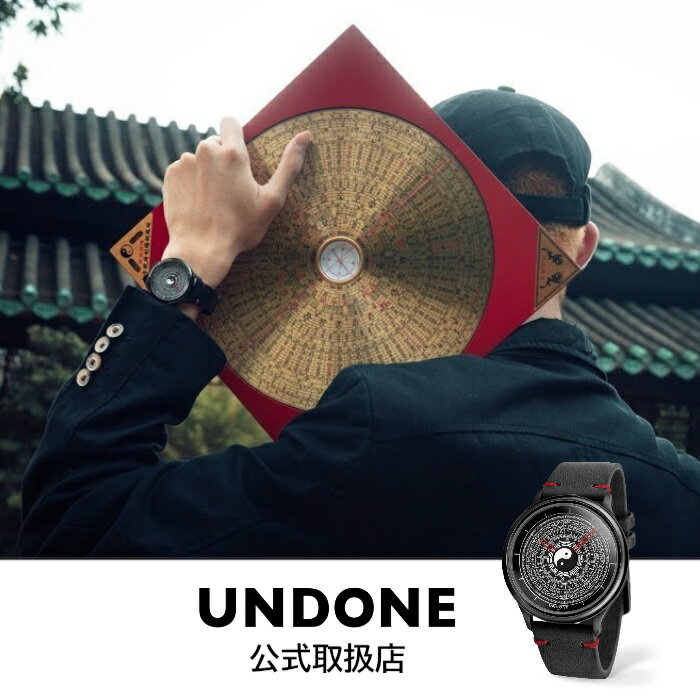 正規品 UNDONE アンダーン 腕時計 メンズ collaboration 禪コラボ Zen-Zen Limited Edition ブラックレザーベルト MDN-ZEN-FSM