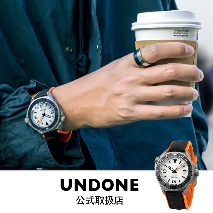 正規品 UNDONE アンダーン 腕時計 メンズ 機械式 Aquadeep アクアルーム オレンジ 自動巻き 防水 AQD-369-LME