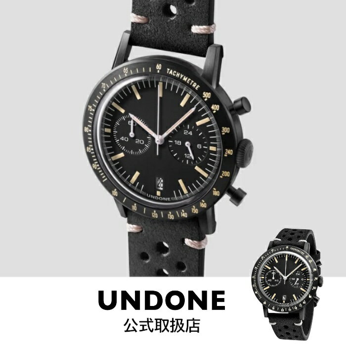 正規品 UNDONE アンダーン 腕時計 メンズ Urban アーバン ヴィンテージ スポート スピーディー ブラック レザーベルト URB-SPT-SDY