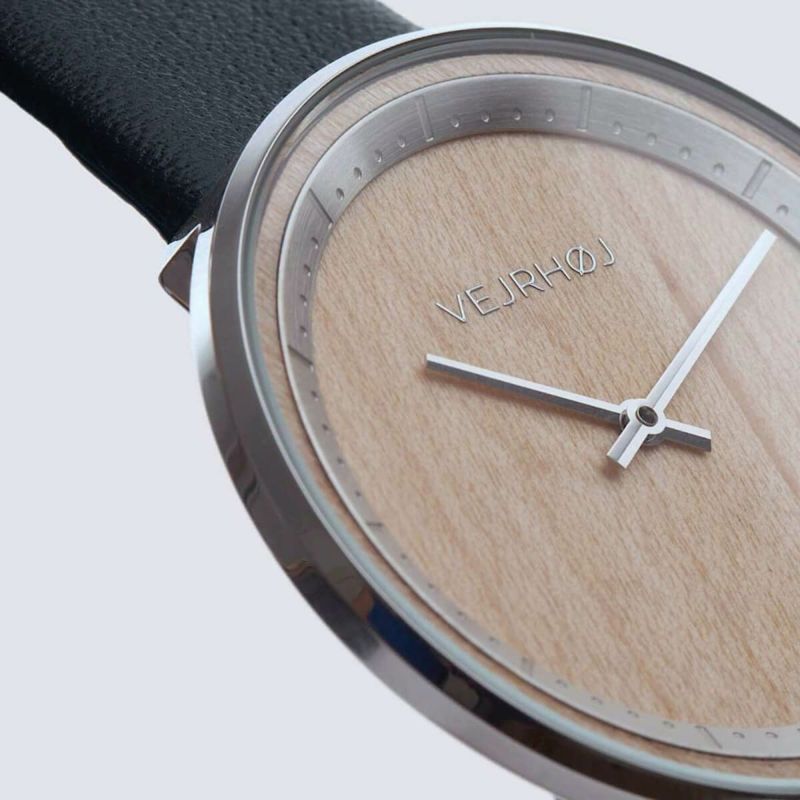 正規品 VEJRHOJ ヴェアホイ ベアホイ 木製腕時計 ペアウォッチ メンズ レディース The MAPLE 40mm＆34mm メープル ブラック レザーベルト VW-4011-3430