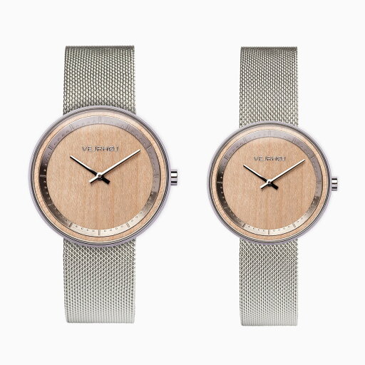 正規品 VEJRHOJ ヴェアホイ ベアホイ 木製腕時計 ペアウォッチ メンズ レディース The MAPLE 40mm&34mm メープル シルバーメッシュベルト VW-4013-3432 正規品 VEJRHOJ ヴェアホイ ベアホイ 木製腕時計 ペアウォッチ メンズ レディース The MAPLE 40mm&34mm メープル シルバーメッシュベルト VW-4013-3432
