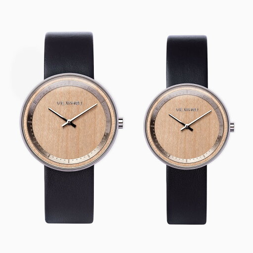 正規品 VEJRHOJ ヴェアホイ ベアホイ 木製腕時計 ペアウォッチ メンズ レディース The MAPLE 40mm&34mm メープル ブラック レザーベルト VW-4011-3430 正規品 VEJRHOJ ヴェアホイ ベアホイ 木製腕時計 ペアウォッチ メンズ レディース The MAPLE 40mm&34mm メープル ブラック レザーベルト VW-4011-3430