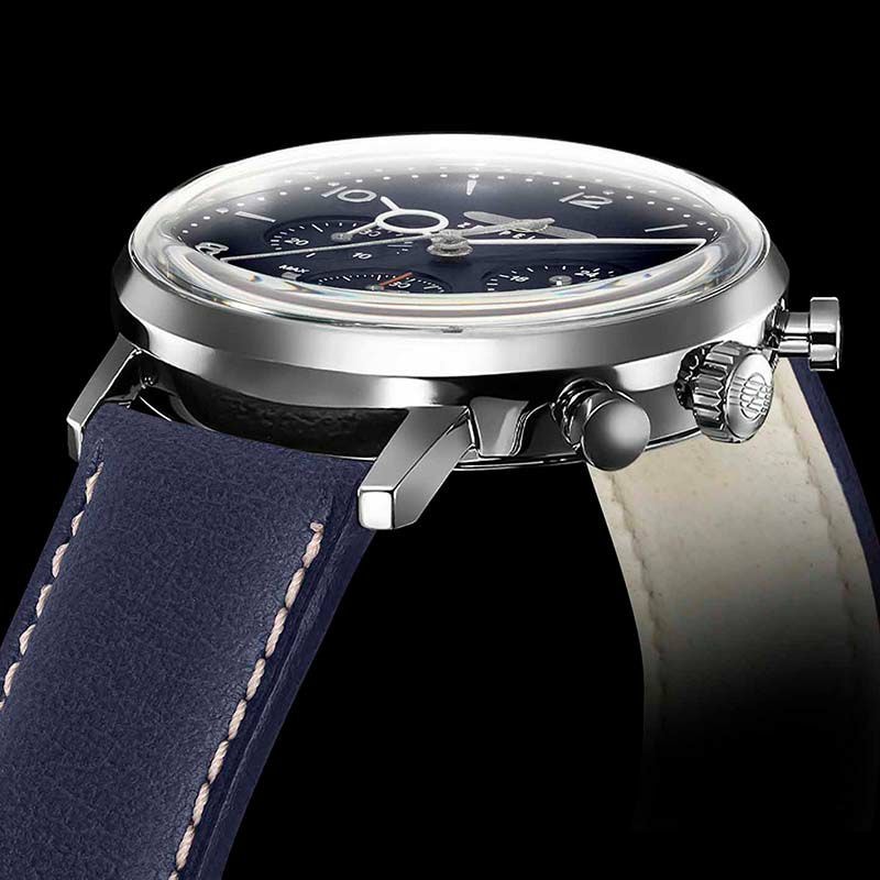 正規品 ZEPPELIN ツェッペリン 腕時計 メンズ HINDENBURG ヒンデンブルグ シルバー ブルー レザーベルト ソーラー ZE8086-3