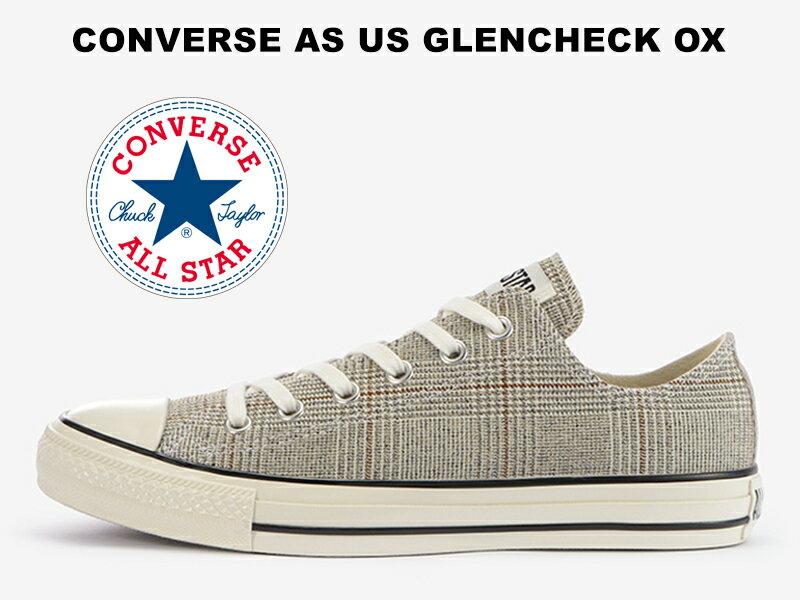 【2021秋冬新作】コンバース オールスター US オリジネーター グレンチェック ローカット グレー 灰色 CONVERSE ALL STAR US GLENCHECK OX GRAY U.S. ORIGINATOR レディース メンズ スニーカー