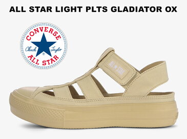 【超軽量】【厚底】コンバース オールスター ライト グラディエーター ローカット ベージュCONVERSE ALL STAR LIGHT PLTS GLADIATOR OX BEIGEレディース サンダル ストラップ 夏用 スニーカー