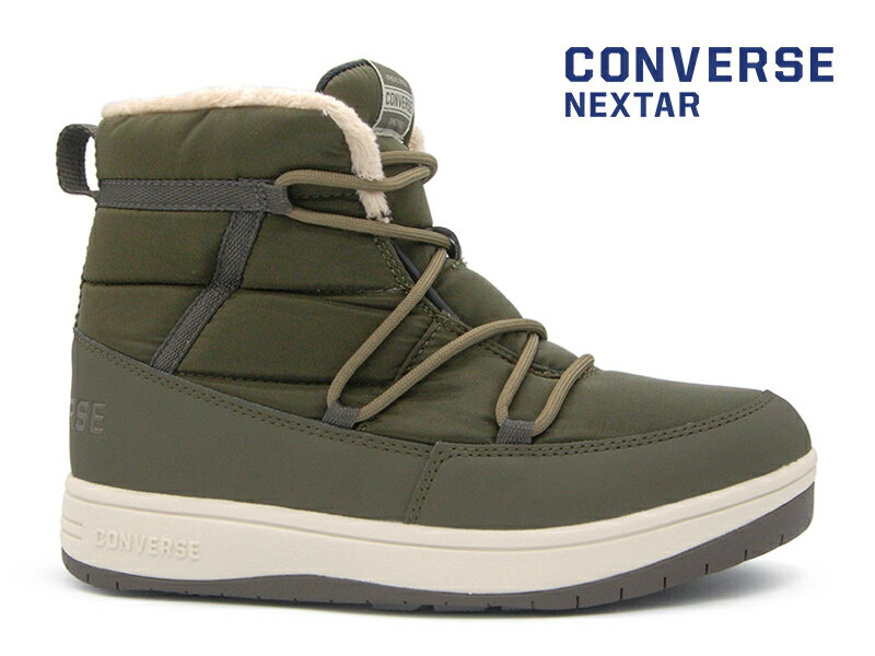 CONVERSE NEXTAR コンバース ネクスター 1371 LU HI ウィンターブーツ 　2023年秋冬新作。コンバースらしいアイテムをリーズナブルに提案するプロダクトラインのネクスターより、レディースモデルのウインターブーツの登場です。防水性、防滑性、雪などの侵入を防ぐガセットタン仕様など、ウインターシーズンにも役立つ機能を搭載したコートタイプ。すっきりしたシルエットのラスト、厚みがありエッジを効かせたミッドソール、曲線的にサイドまで巻き上げたアウトソールの組み合わせで、ボリュームのあるアッパーながらも全体をシャープな印象に仕上げた一足。履き口にベージュのボアを配し、左右3か所で締めるシューレースがアクセントになるレディース用ウインターブーツ。 ＜アウトソールは無数の溝を配したオリジナルデザインで滑りやすい路面でもグリップ力を発揮＞ ＜ガセットタン仕様＞ ＜防水仕様（水深4cmで4時間）＞ 当店はコンバースジャパン正規取扱店です。 サイズについて… コンバースのオールスターなどの一般的なスニーカーよりも少し大きい作りです。0.5cm小さめをお勧めいたします。 (厚めな靴下の場合はいつものサイズがお勧めです) 　サイズ感は目安としてお考え下さい。全ての方に当てはまるわけではありません。 関連キーワード ： コンバース